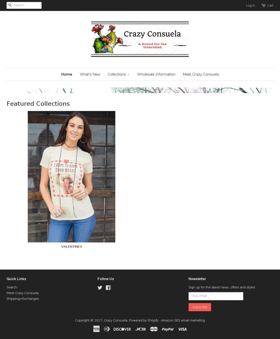 crazyconsuela.com shopify website screenshot