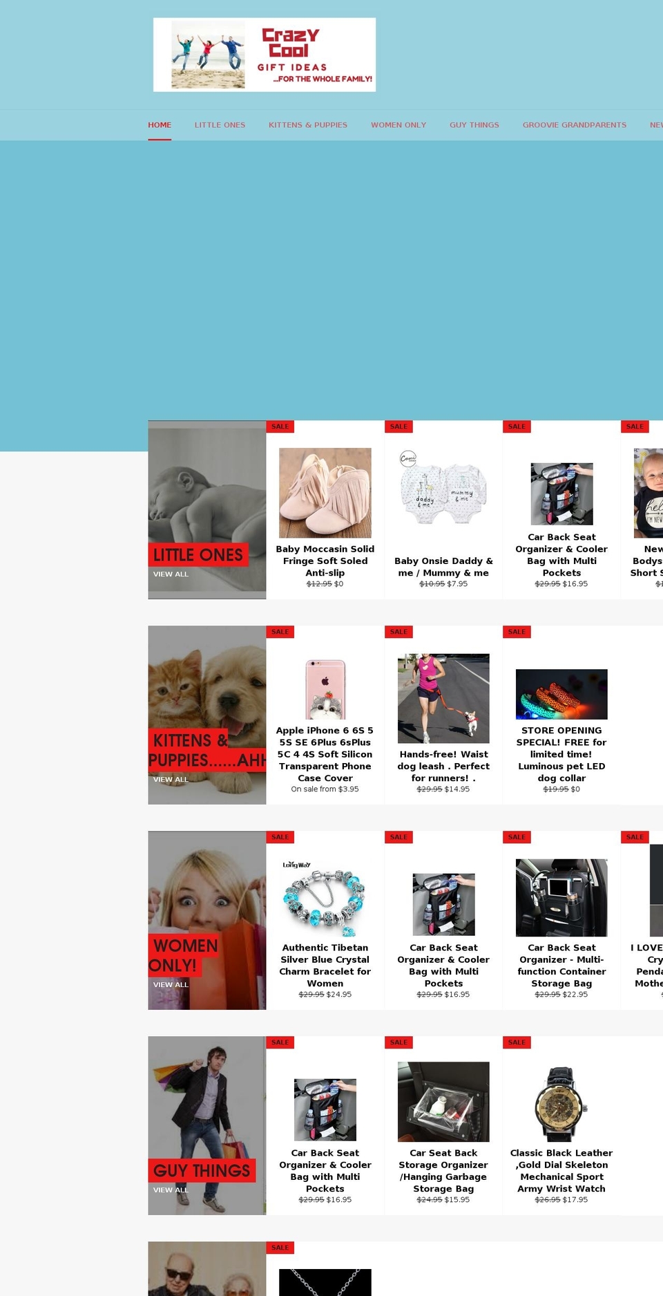 crazycoolgiftideas.com shopify website screenshot