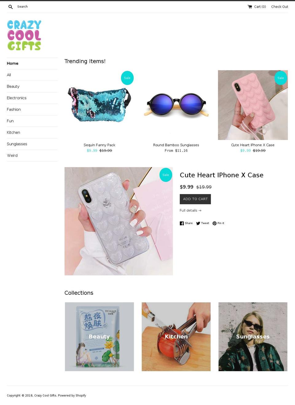 crazycoolgifts.com — Shopify storefront screenshot