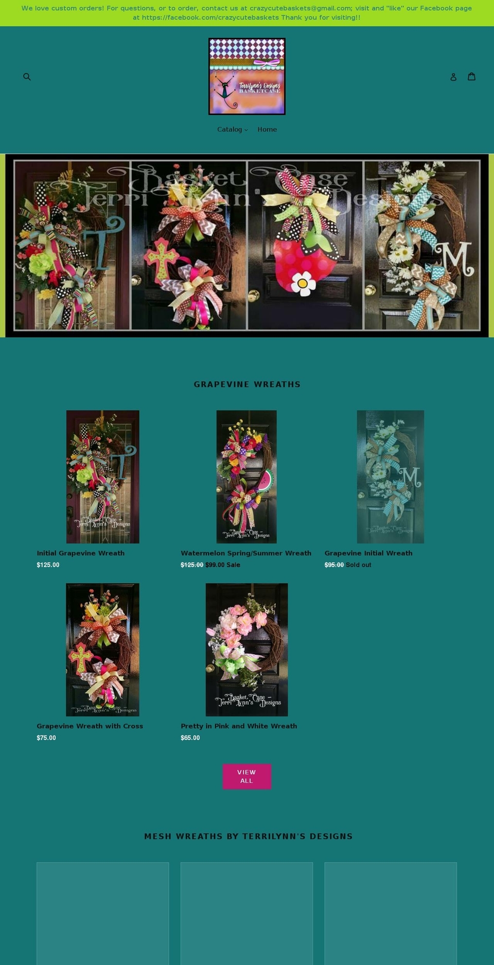 crazycutebaskets.com — Shopify storefront screenshot