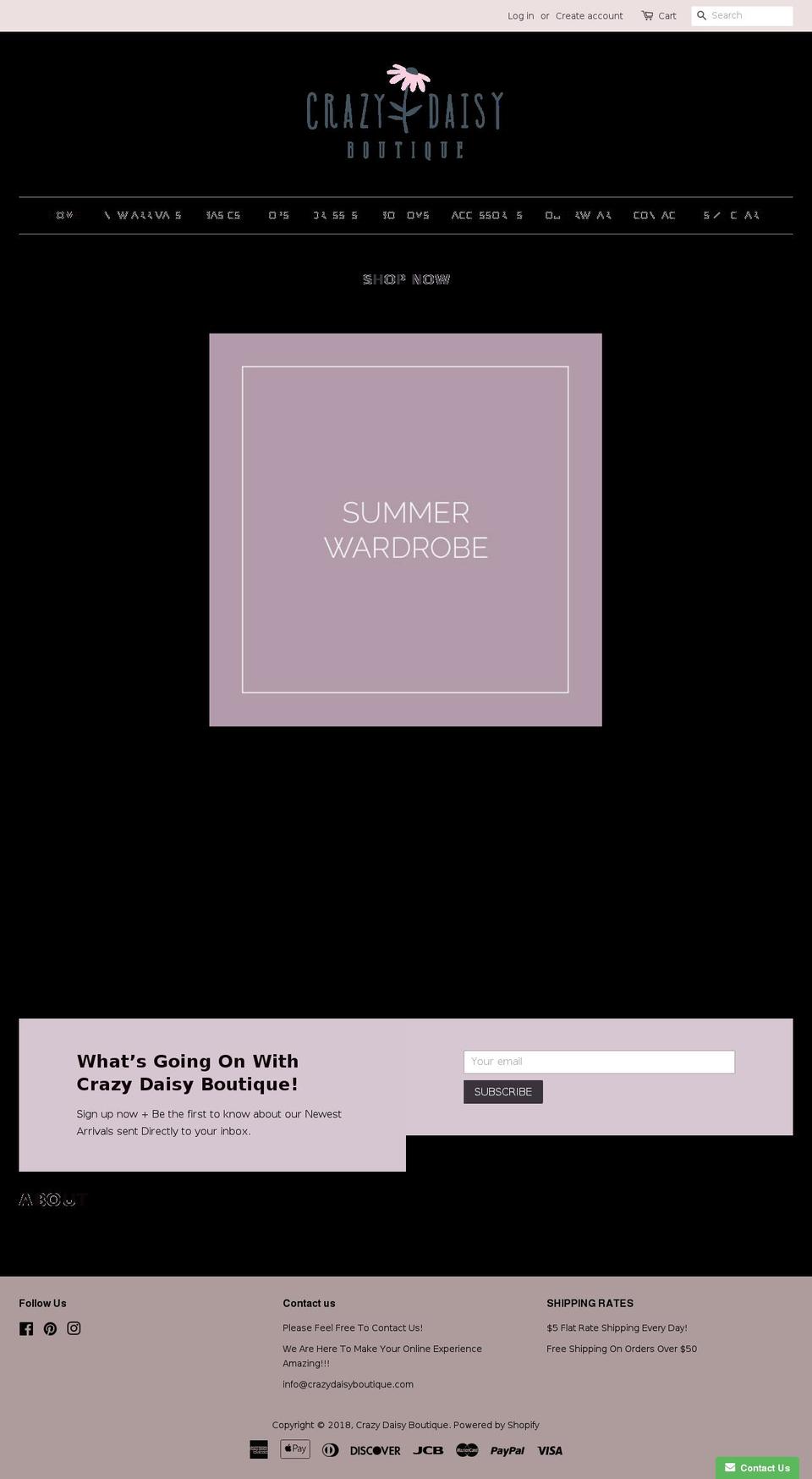 crazydaisyboutique.com — Shopify storefront screenshot