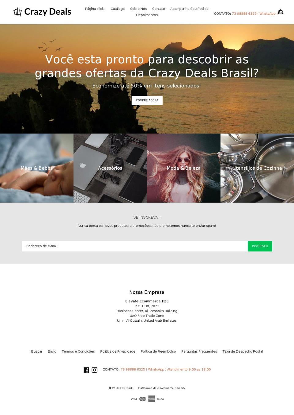 crazydeals.com.br shopify website screenshot