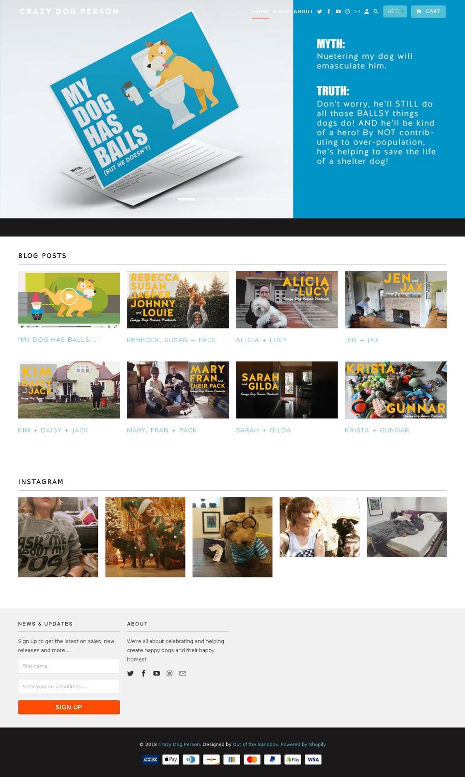 crazydogperson.com — Shopify storefront screenshot