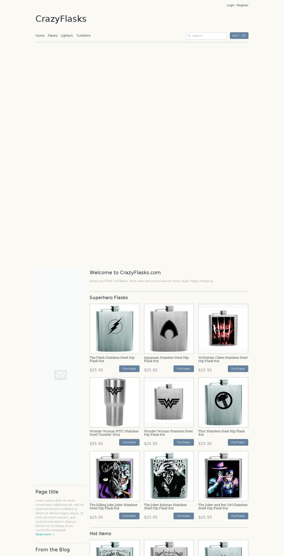 crazyflasks.com — Shopify storefront screenshot