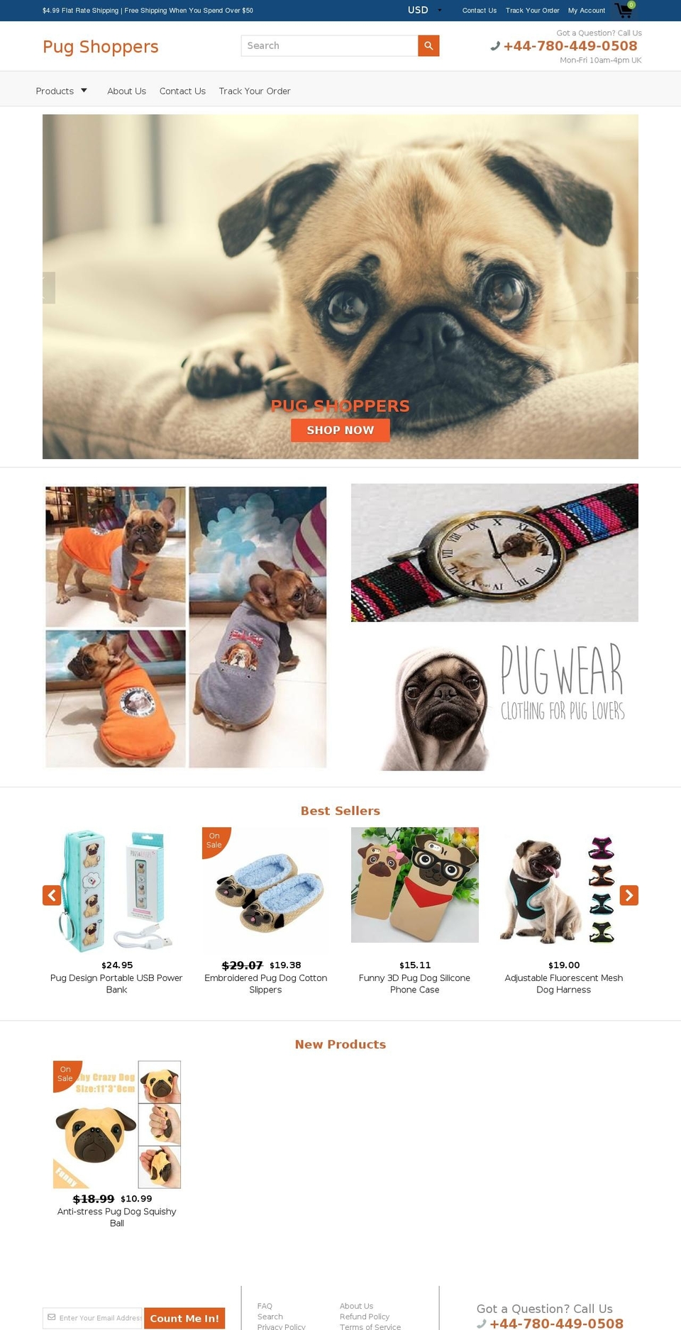 crazyforpugs.com — Shopify storefront screenshot
