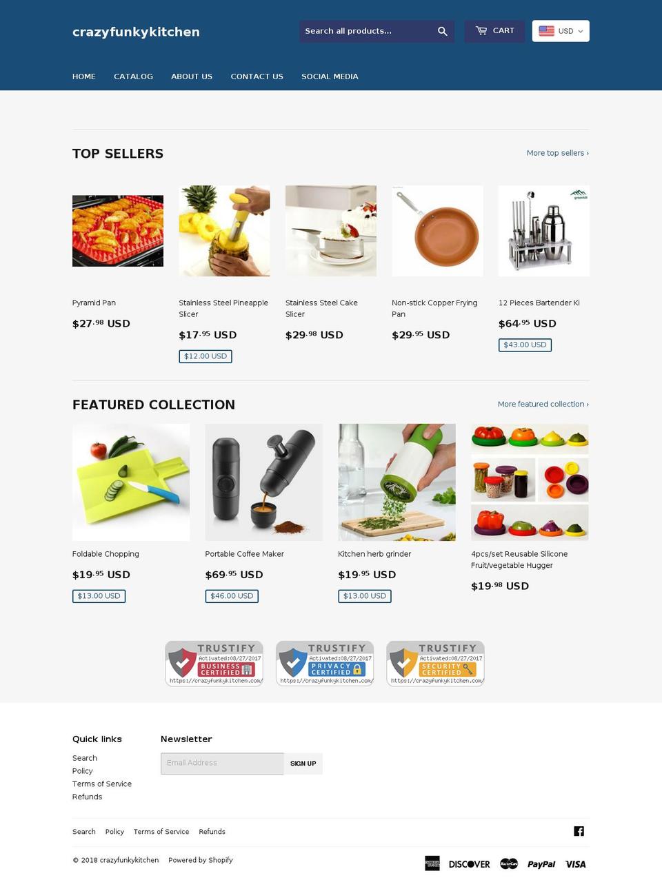 crazyfunkykitchen.com — Shopify storefront screenshot