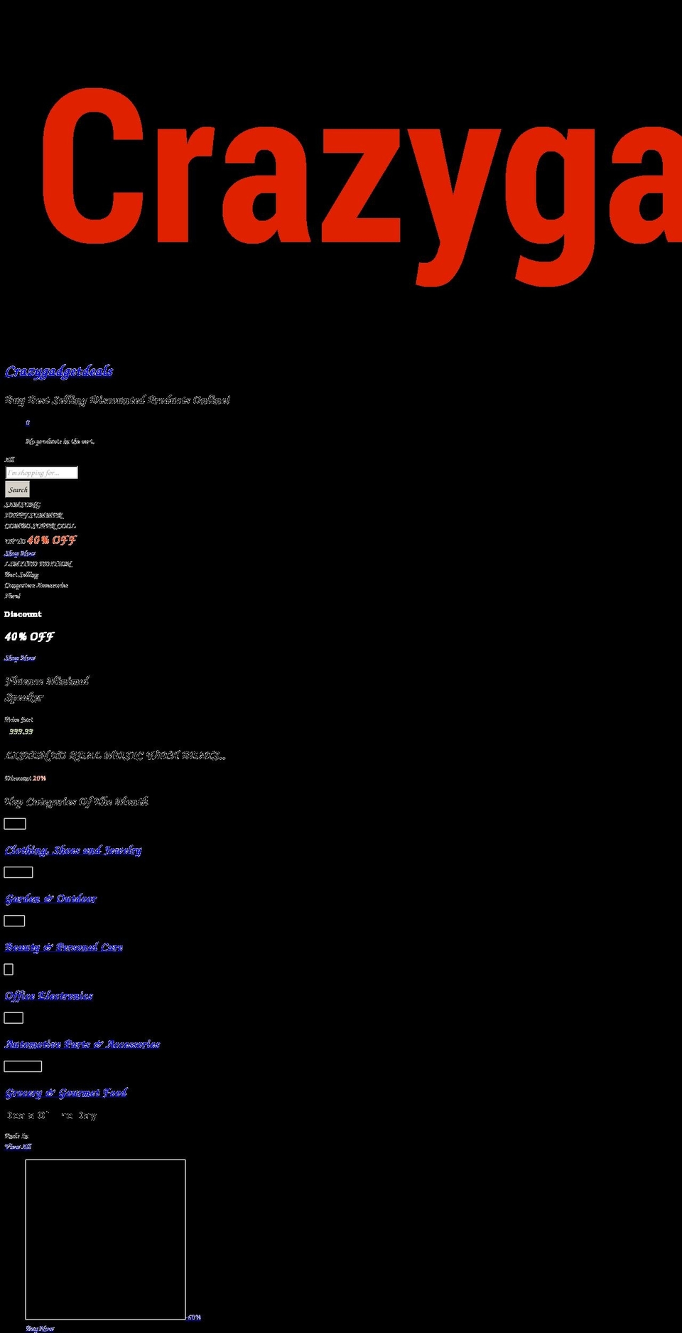 crazygadgetdeals.com — Shopify storefront screenshot