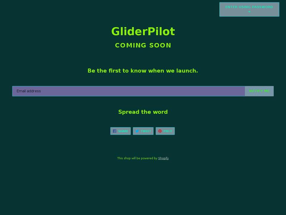 crazygliderpilot.com — Shopify storefront screenshot