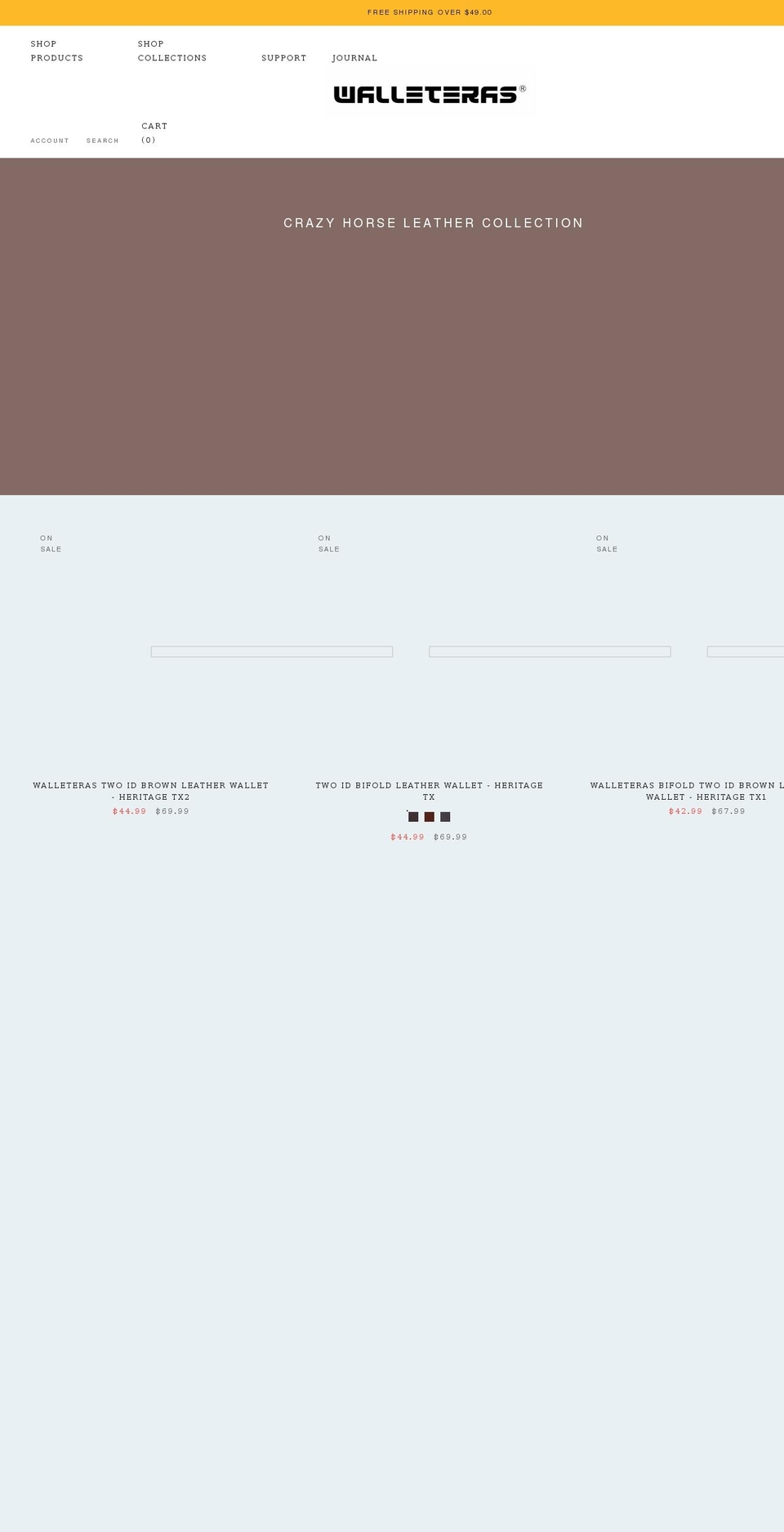 crazyhorsewallets.com — Shopify storefront screenshot