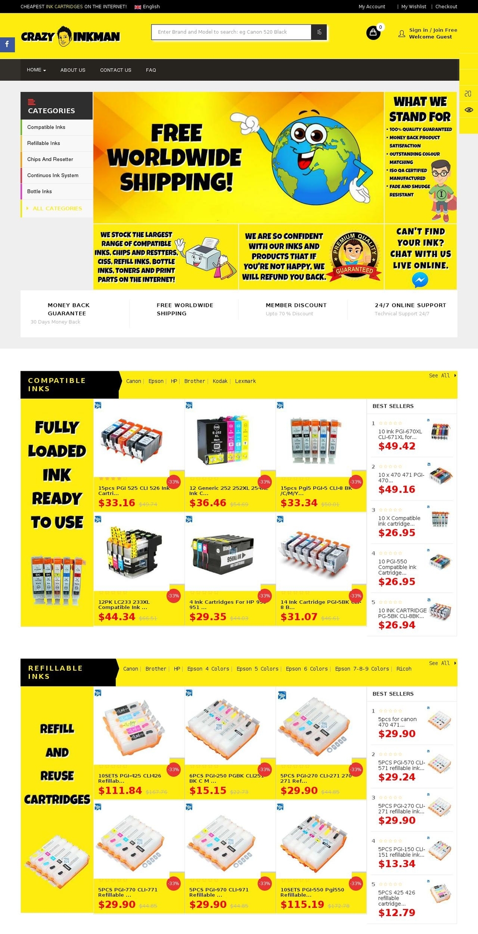 crazyinkman.com shopify website screenshot
