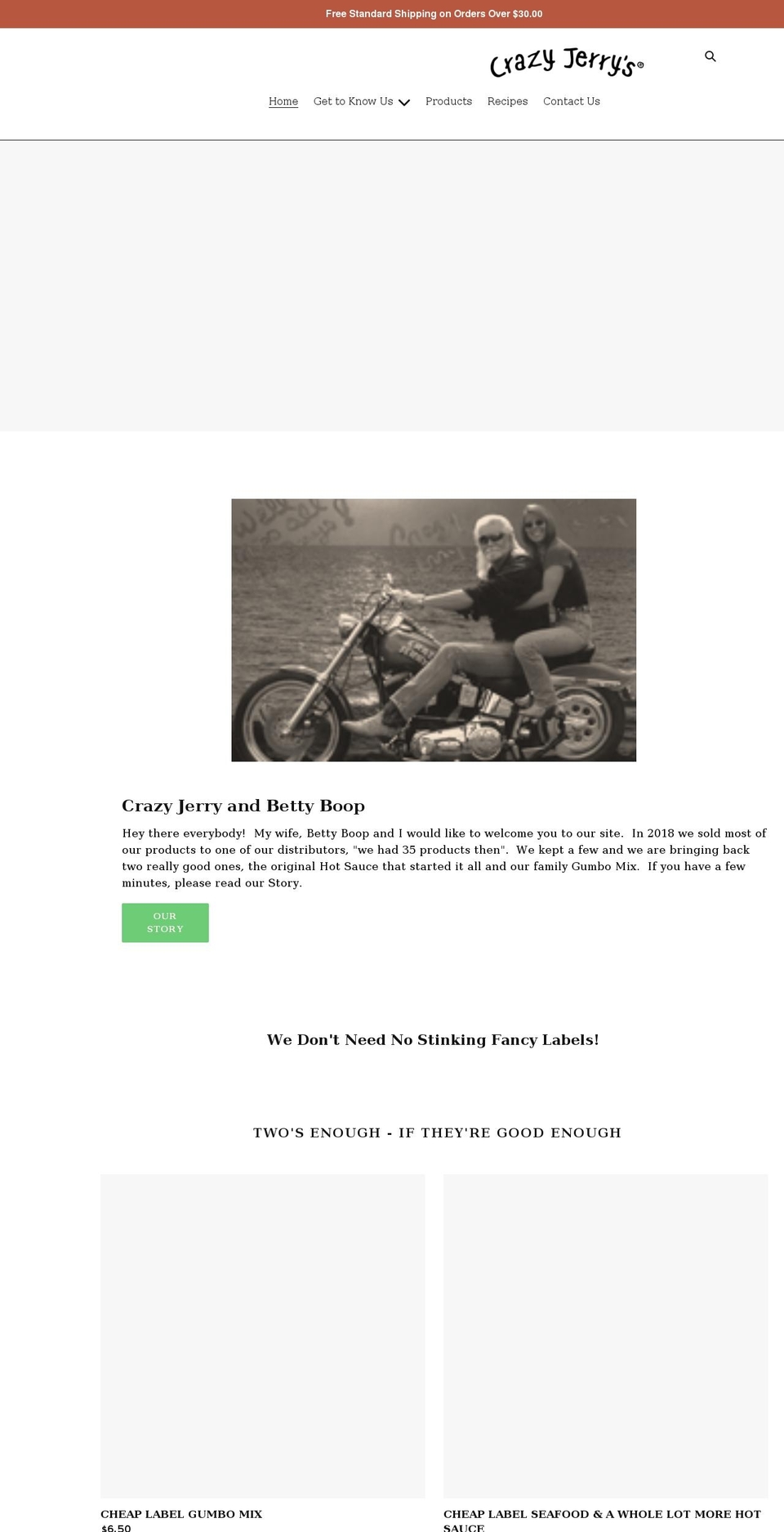 crazyjerrysinc.com shopify website screenshot