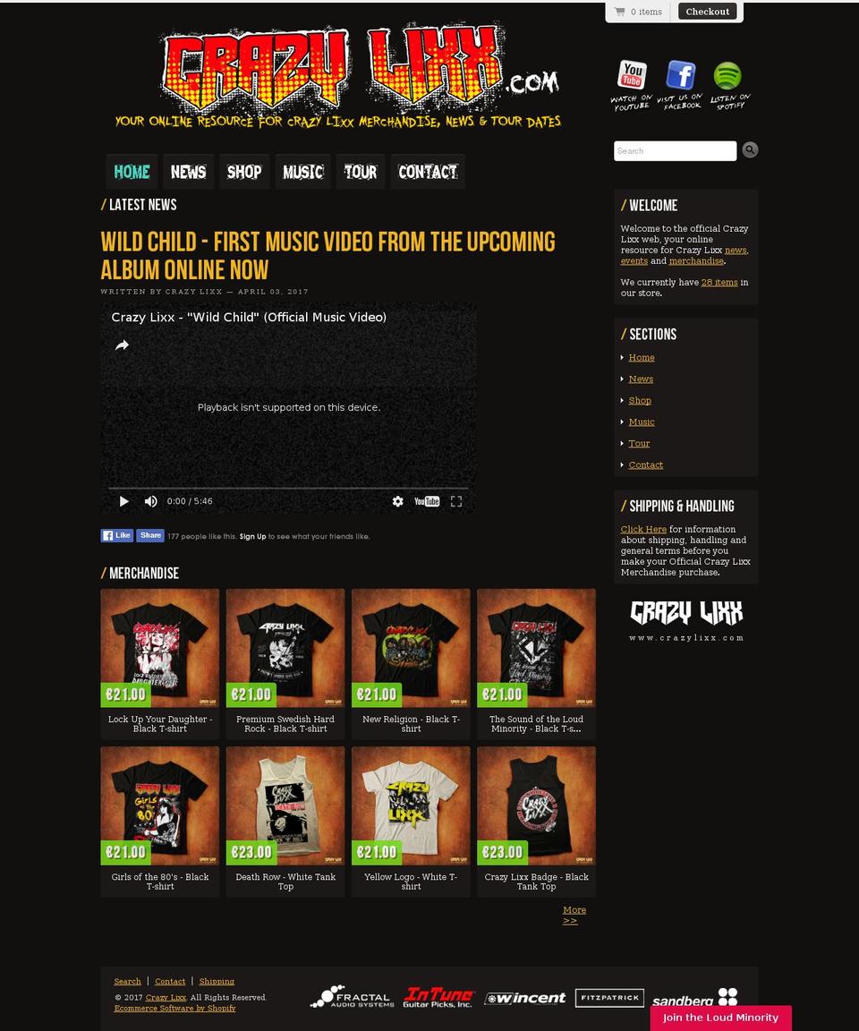 crazylixx.net shopify website screenshot