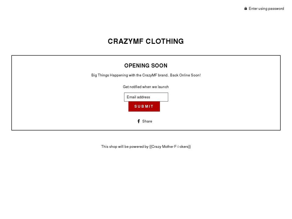 crazymf.com.au shopify website screenshot