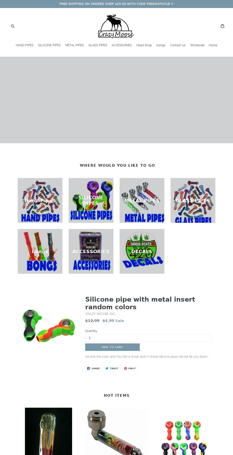 crazymoosegifts.com shopify website screenshot