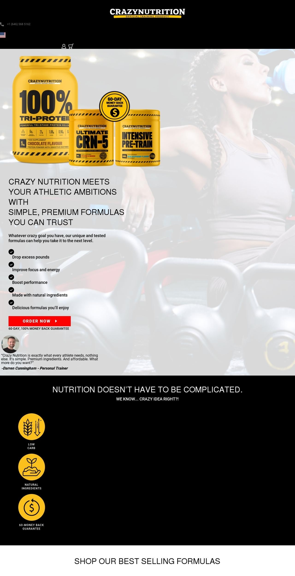 crazynutrition.com shopify website screenshot