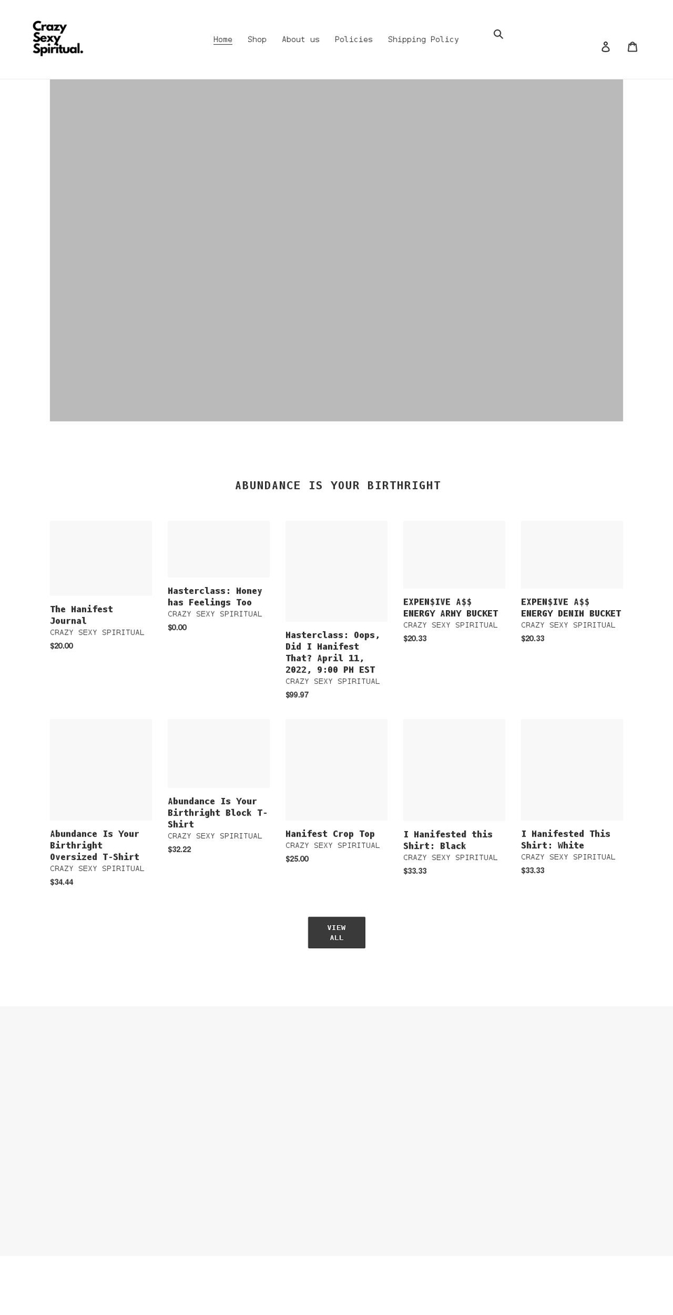 crazysexyspiritual.com shopify website screenshot