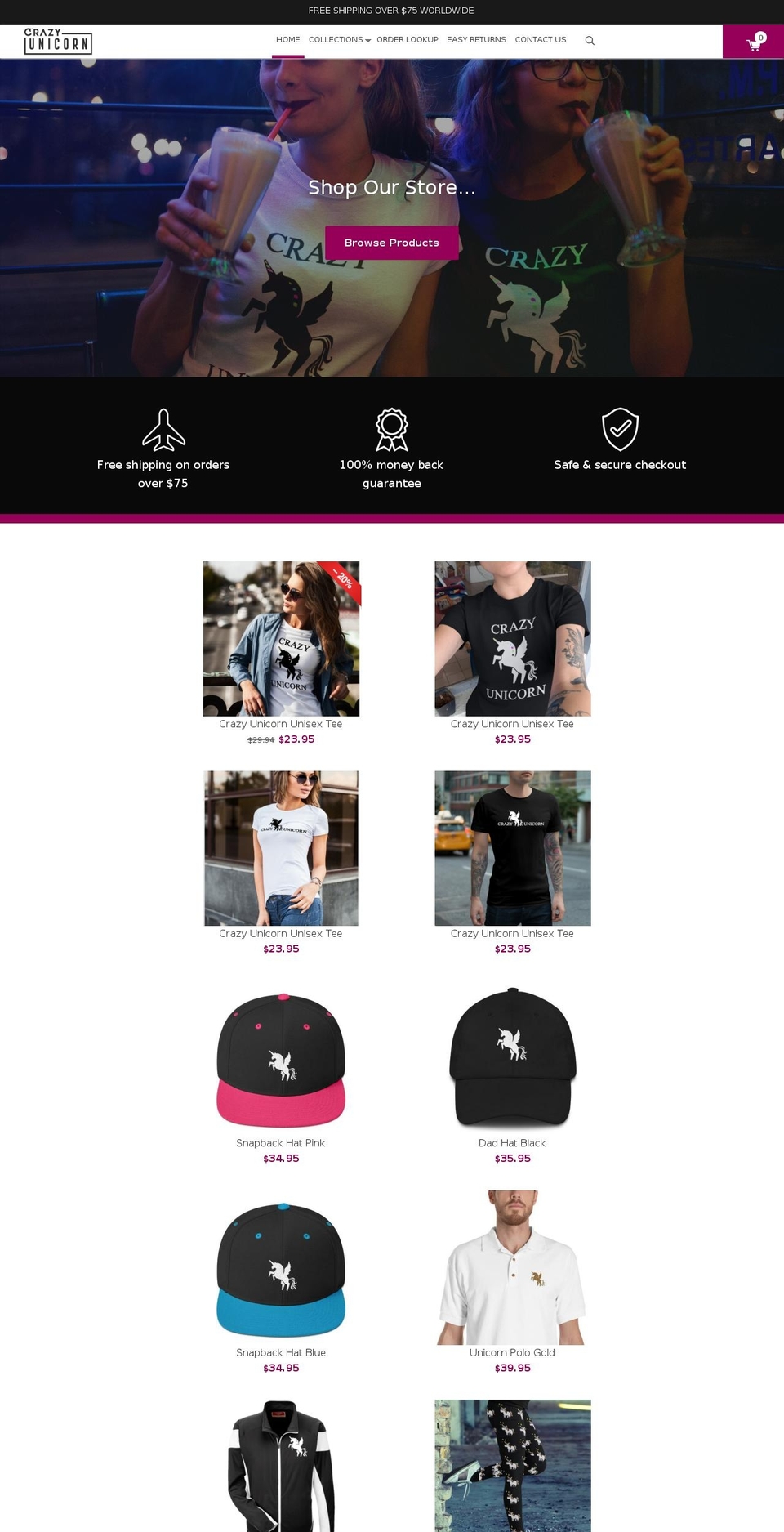 konversion-theme Shopify theme site example crazyunicorn.com