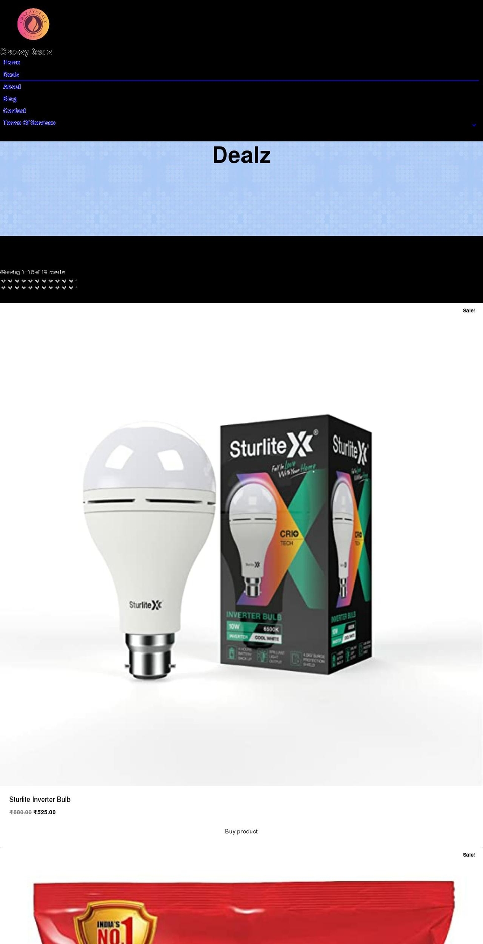 crazzydealz.com — Shopify storefront screenshot