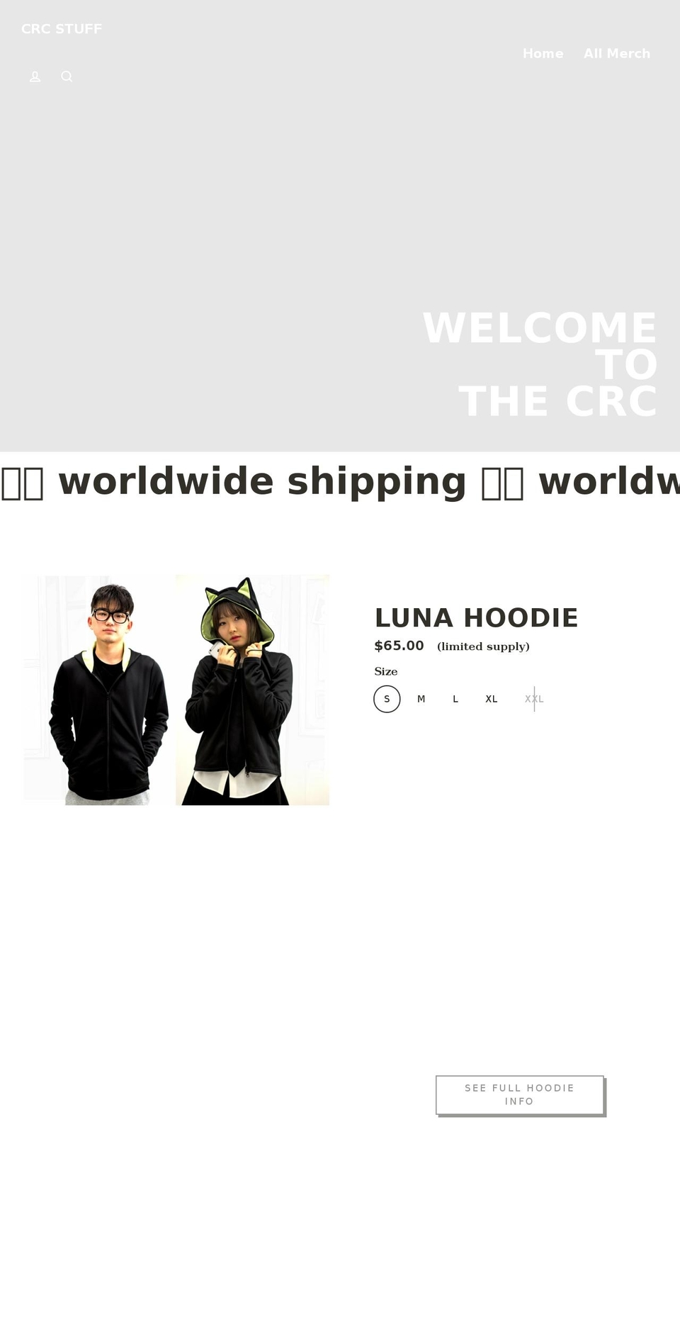 crcstuff.com shopify website screenshot