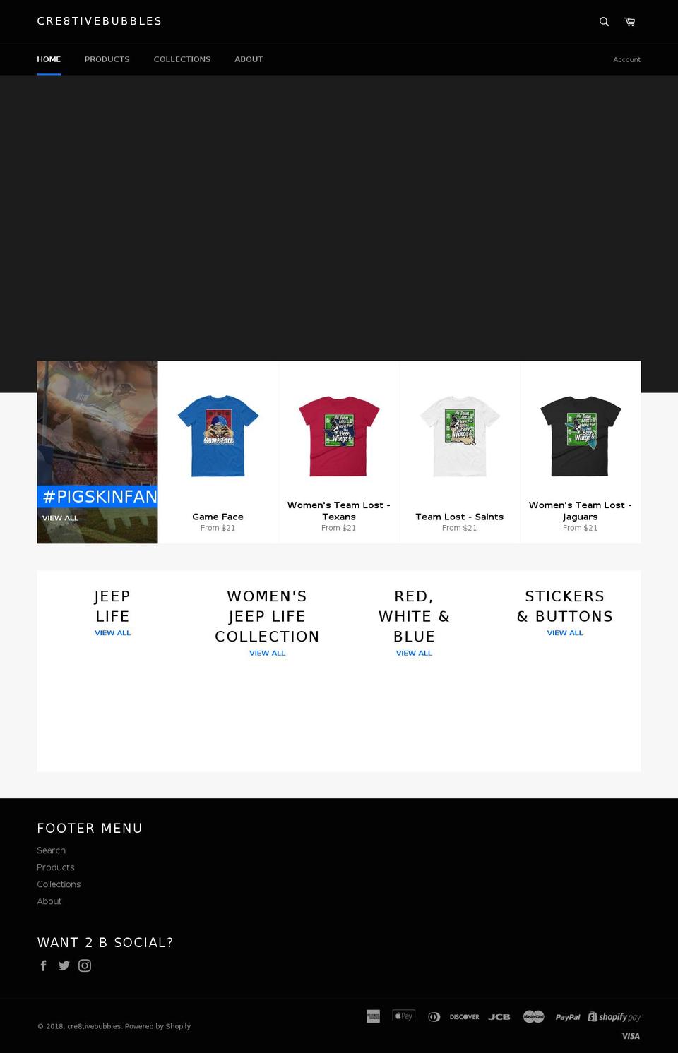cre8tivebubbles.com shopify website screenshot