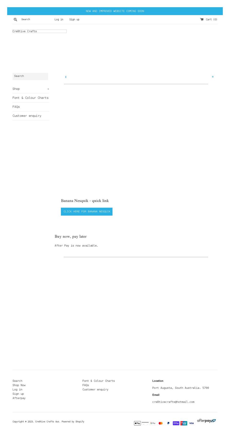 cre8tivecraftsau.com shopify website screenshot