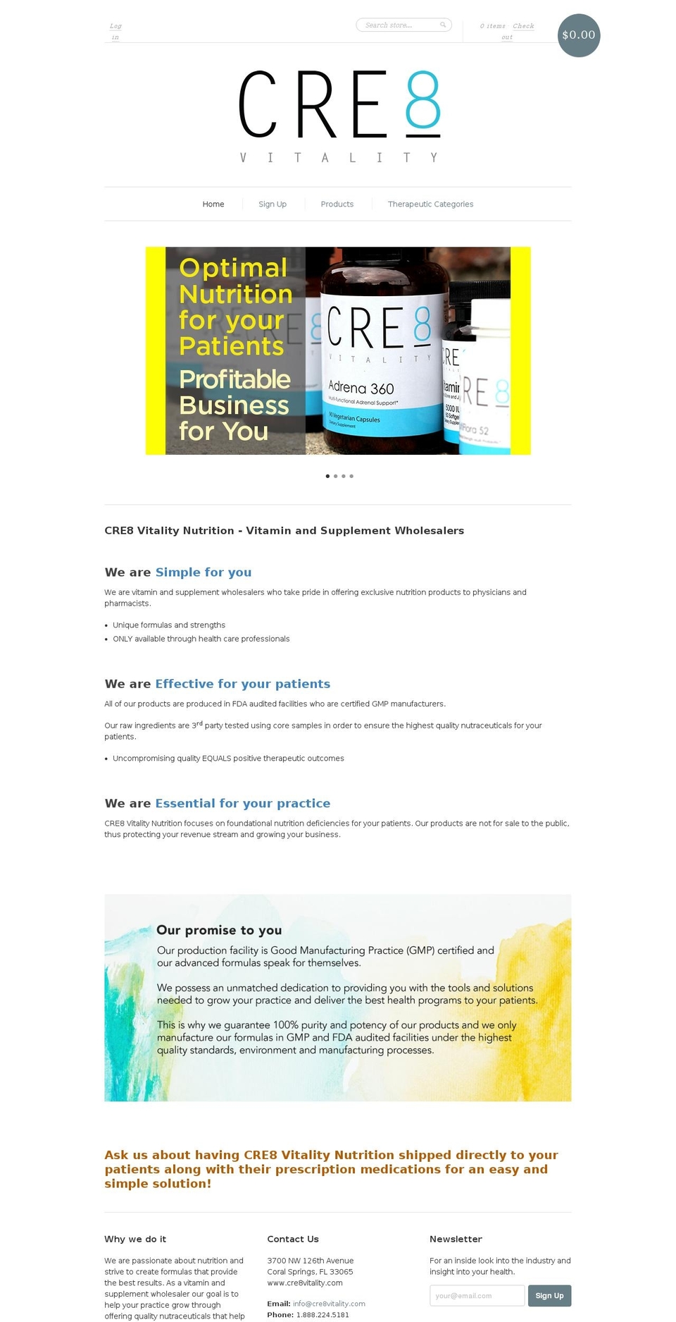 cre8vitality.com shopify website screenshot
