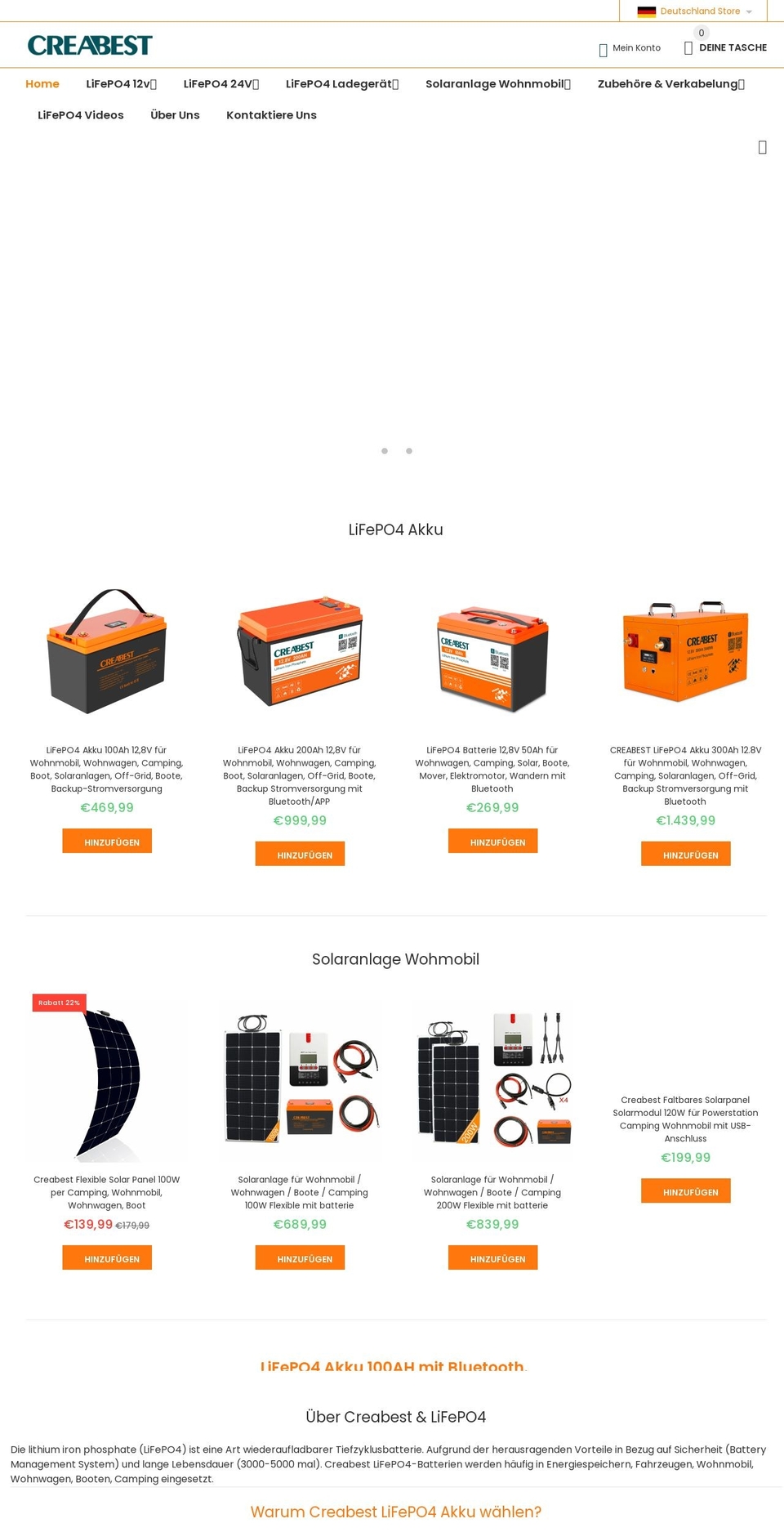 creabest.com shopify website screenshot