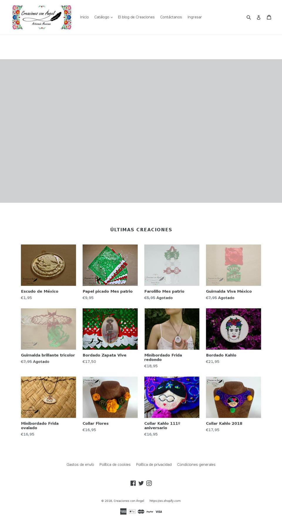creacionesconangel.com — Shopify storefront screenshot