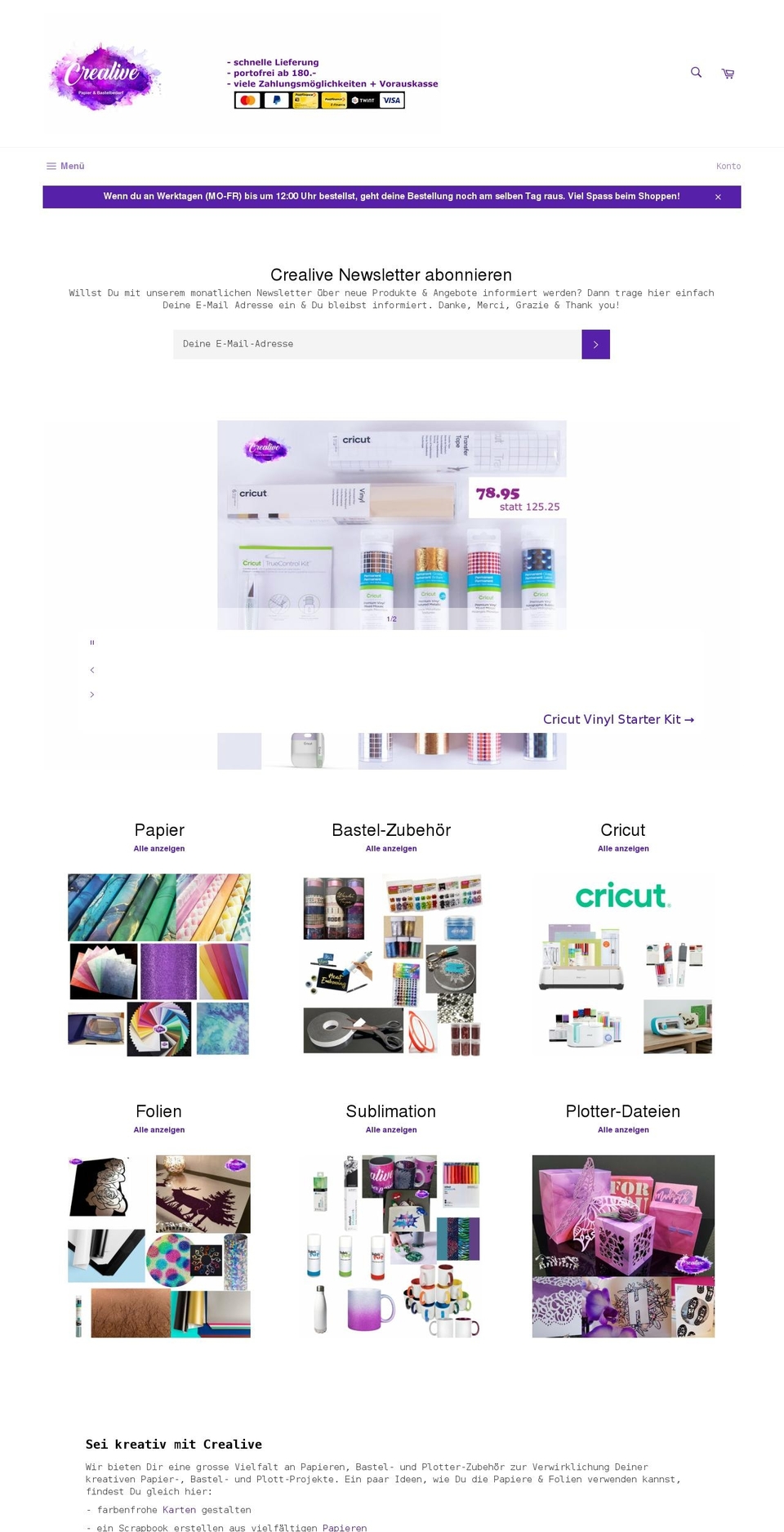 crealive.ch shopify website screenshot