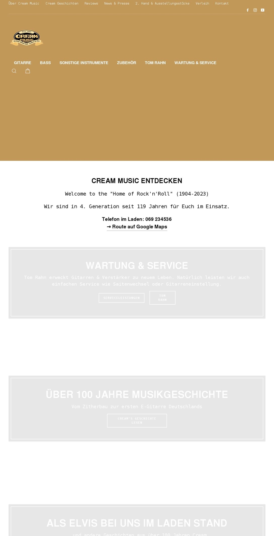 cream-music.shop shopify website screenshot