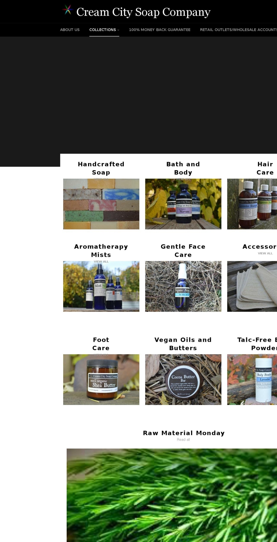 creamcitysoapcompany.com shopify website screenshot