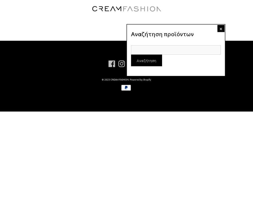 creamfashion.gr shopify website screenshot