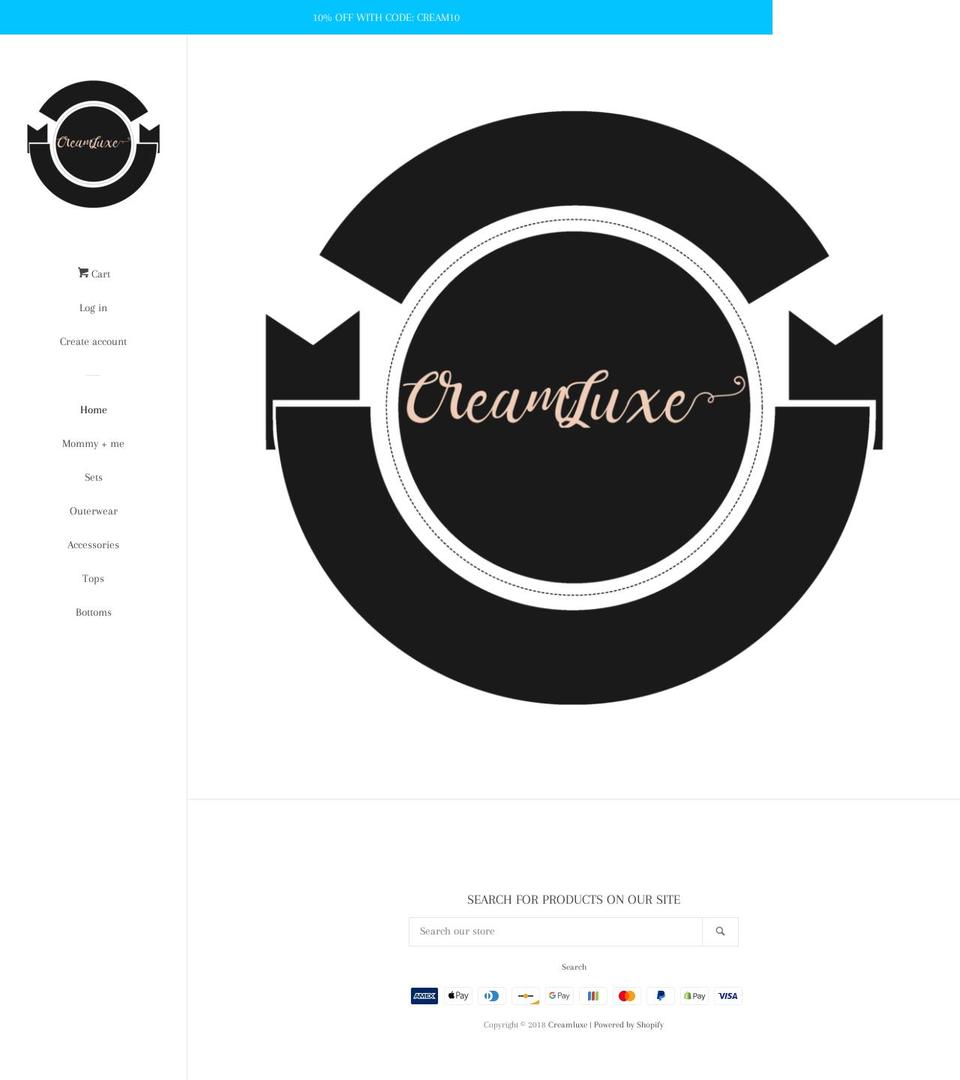 creamluxe.com — Shopify storefront screenshot