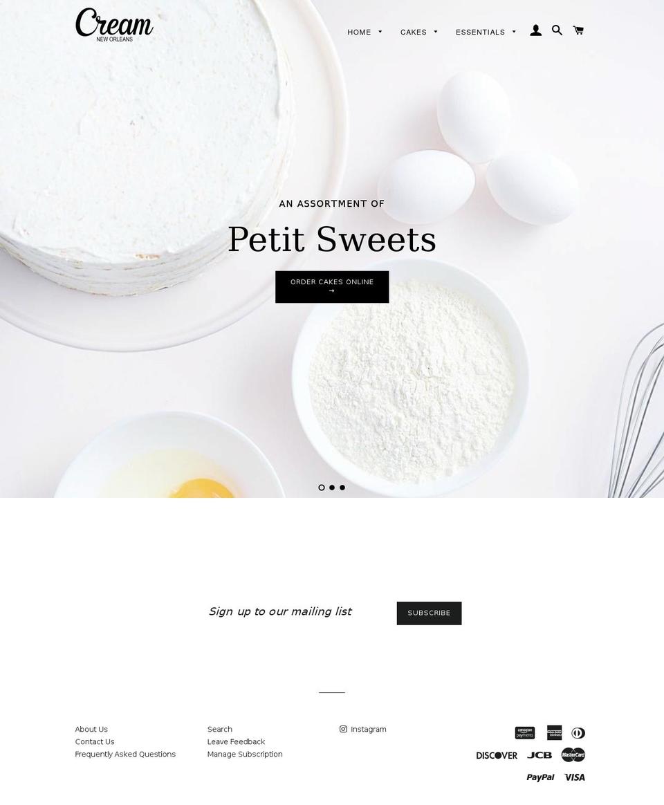 creamneworleans.com — Shopify storefront screenshot
