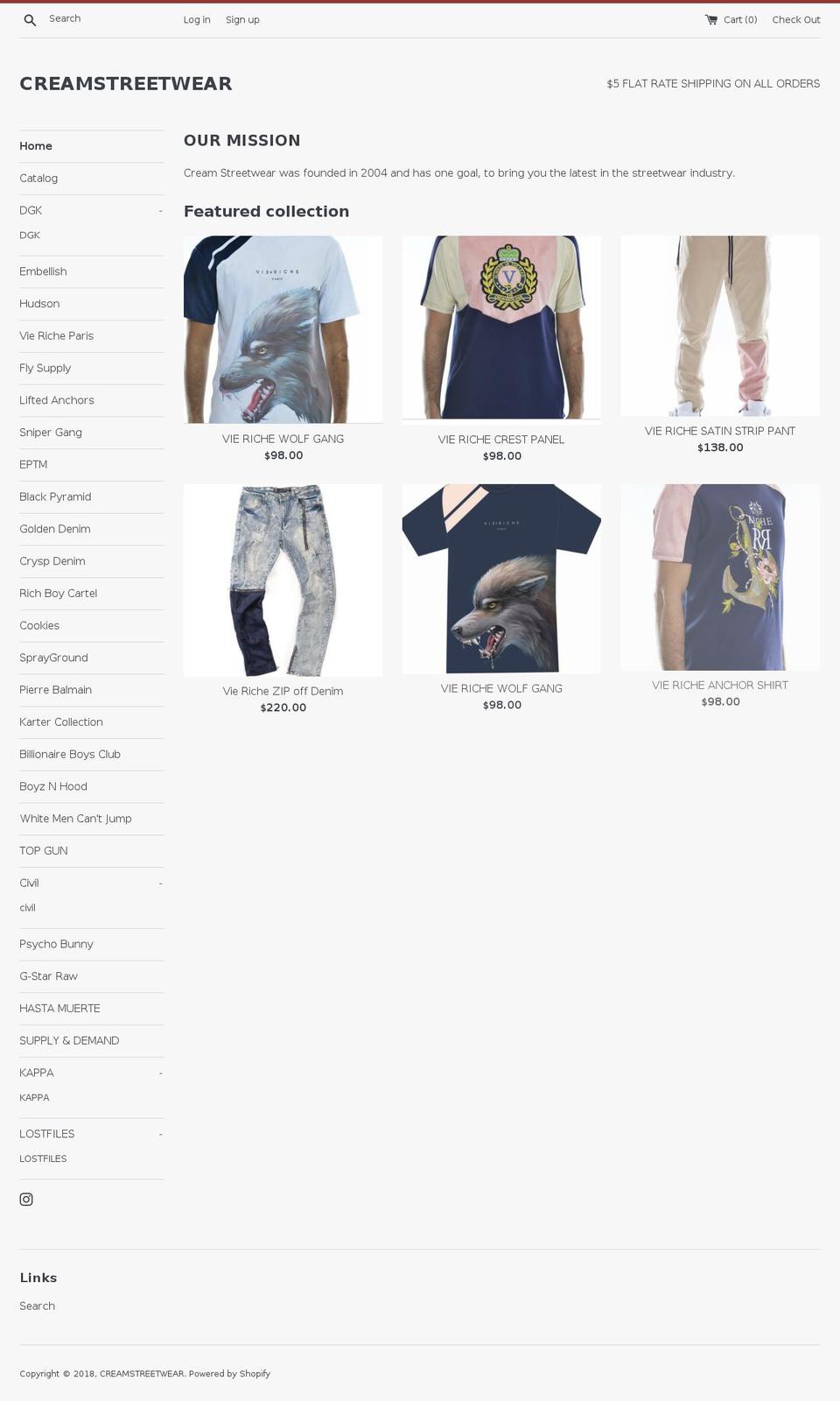 creamstreetlife.com shopify website screenshot