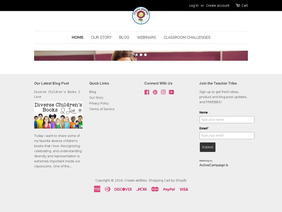 create-abilities.org shopify website screenshot