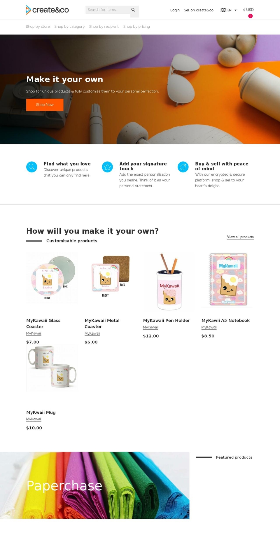 createandco.store shopify website screenshot