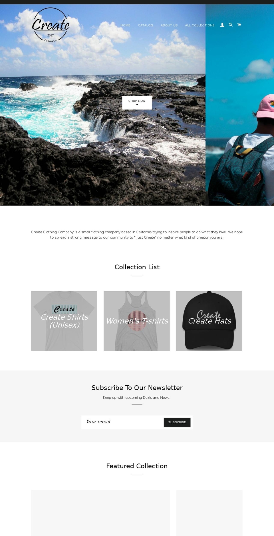 createclothingco.com — Shopify storefront screenshot