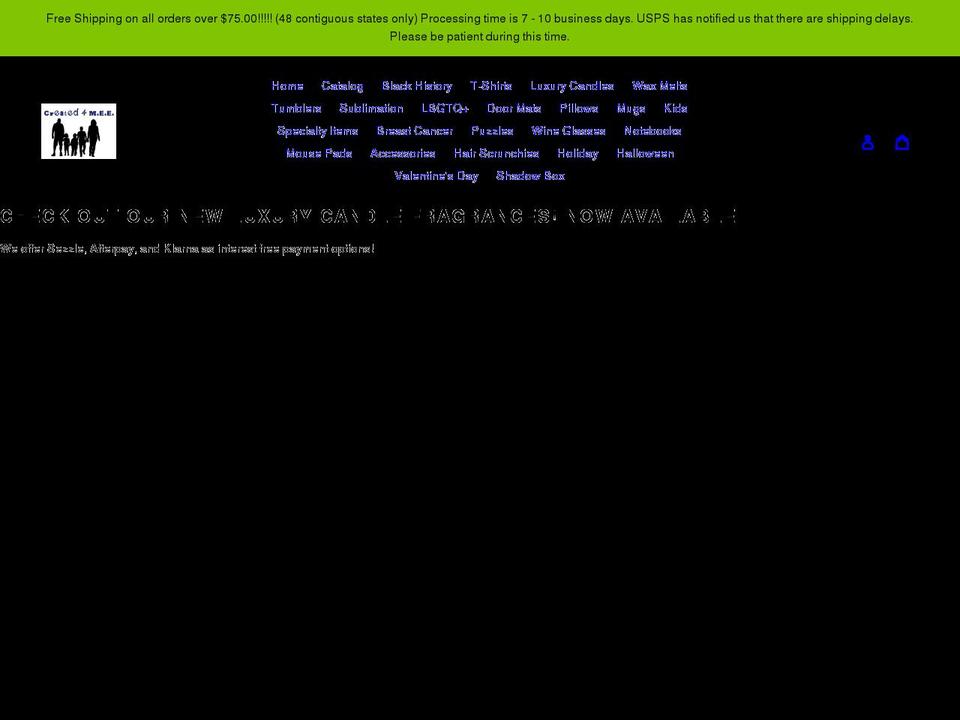 created4mee.com shopify website screenshot