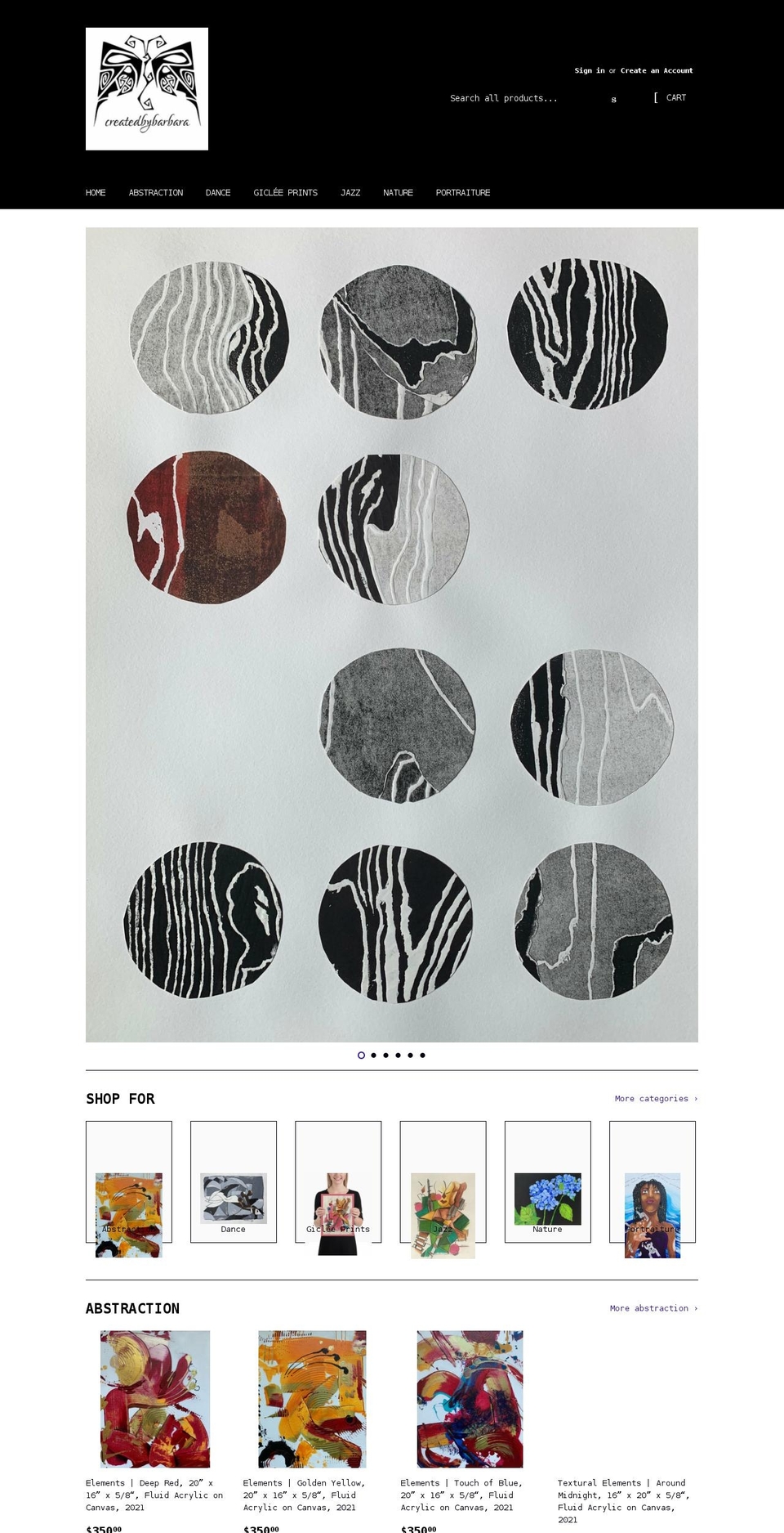 createdbybarbara.com shopify website screenshot
