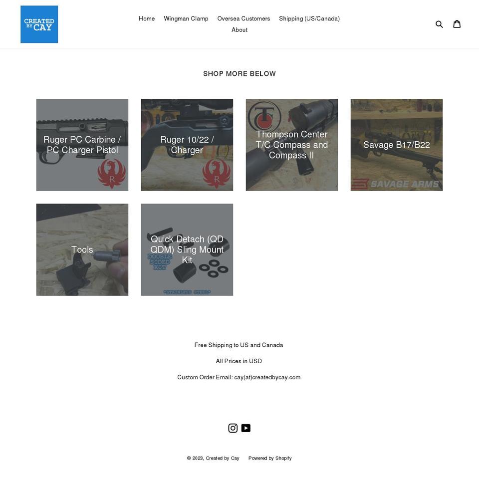 createdbycay.com — Shopify storefront screenshot