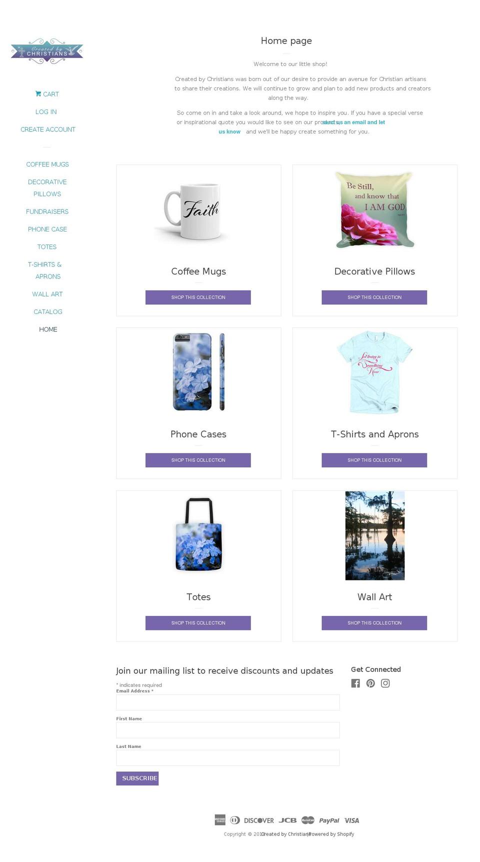 createdbychristians.com — Shopify storefront screenshot