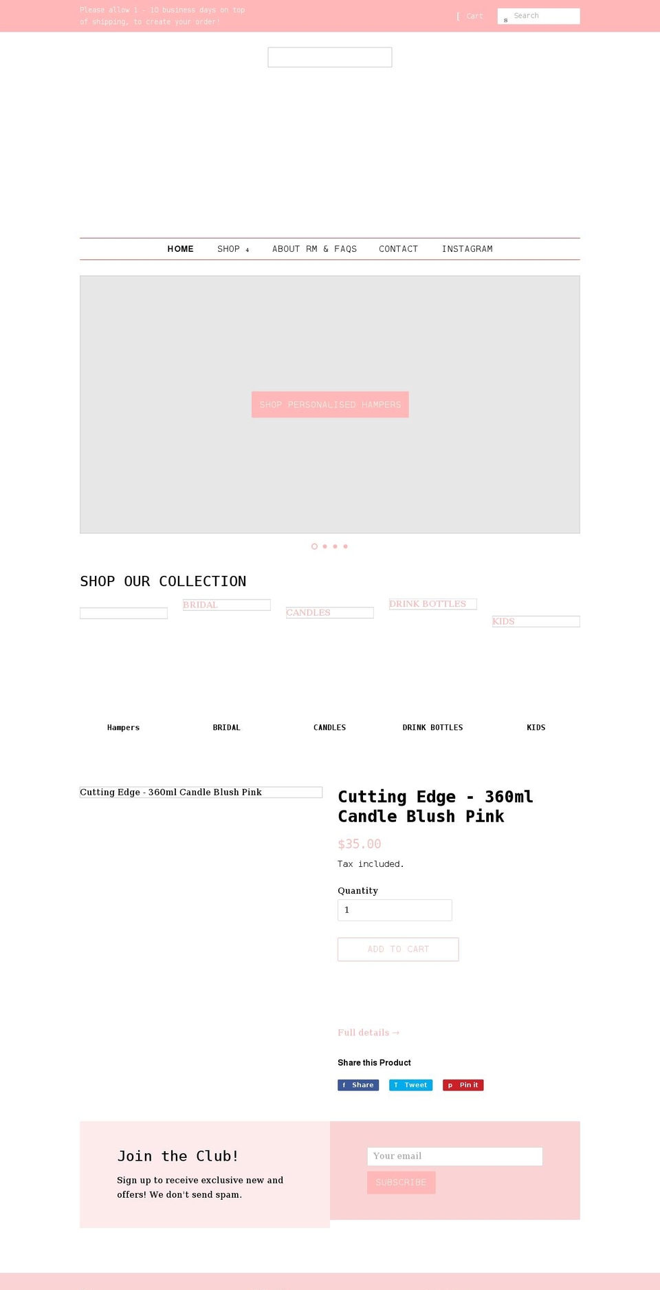 createdbyrm.com.au shopify website screenshot