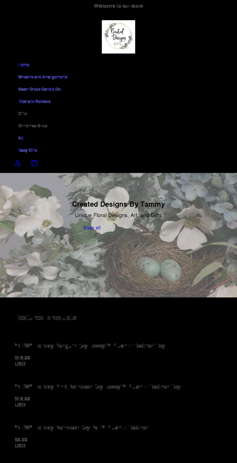 createddesignsbytammy.com shopify website screenshot