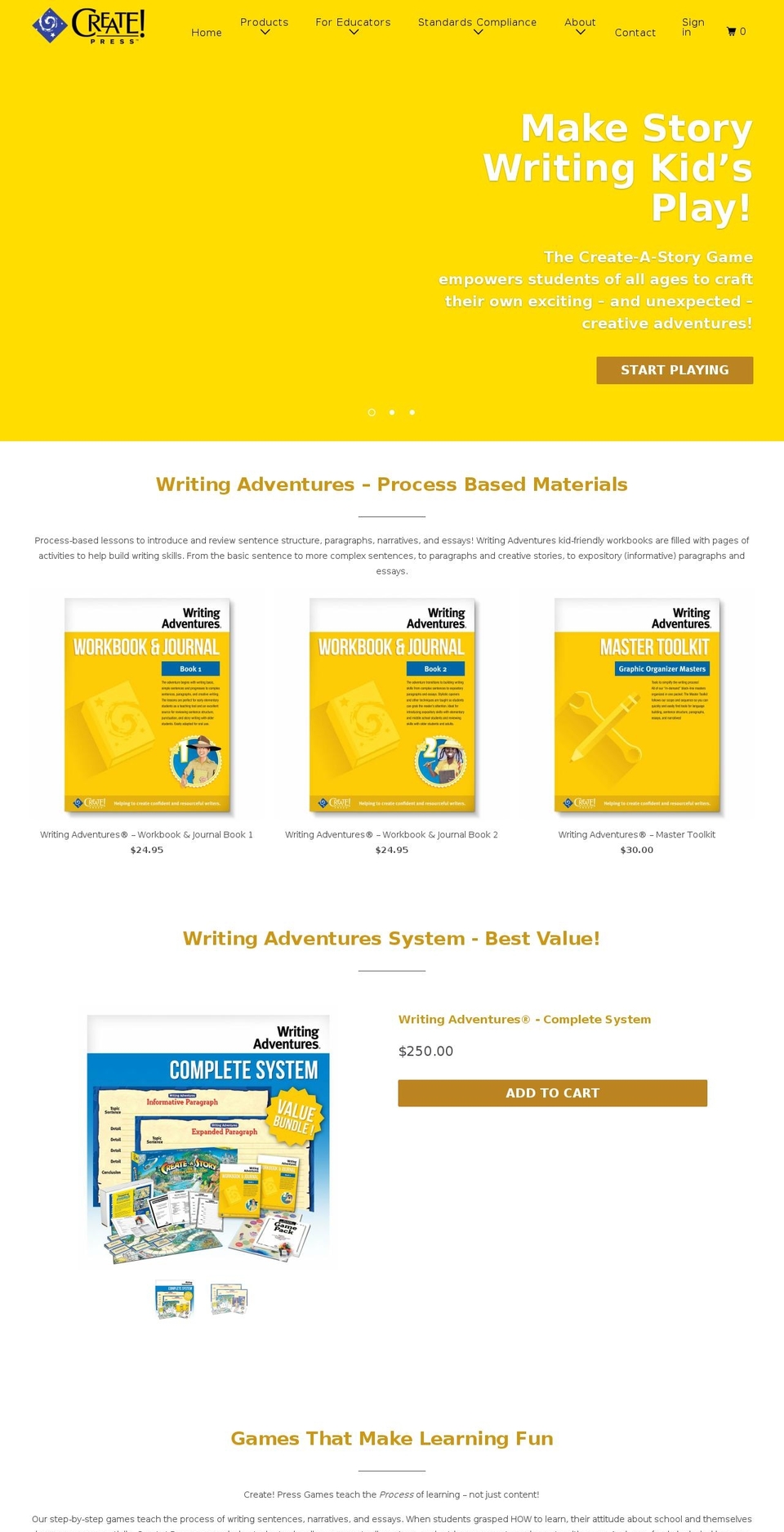 createpress.com shopify website screenshot
