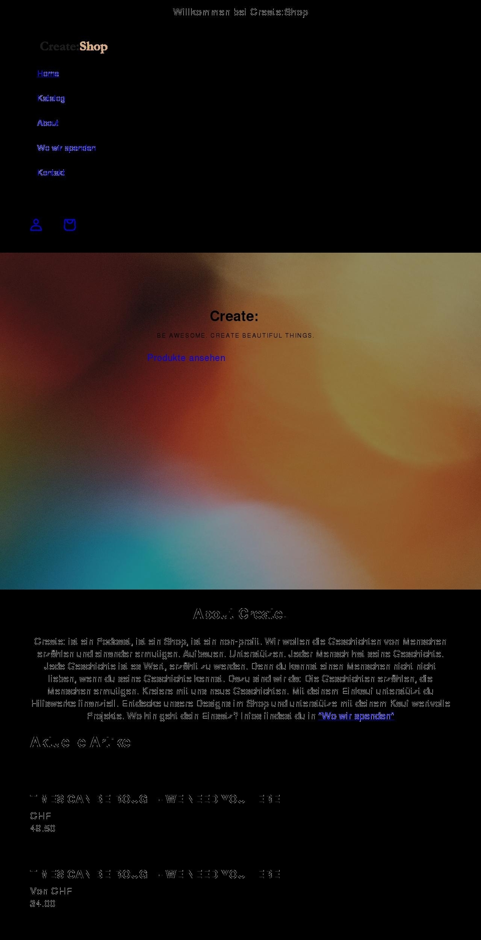 createshop.co shopify website screenshot