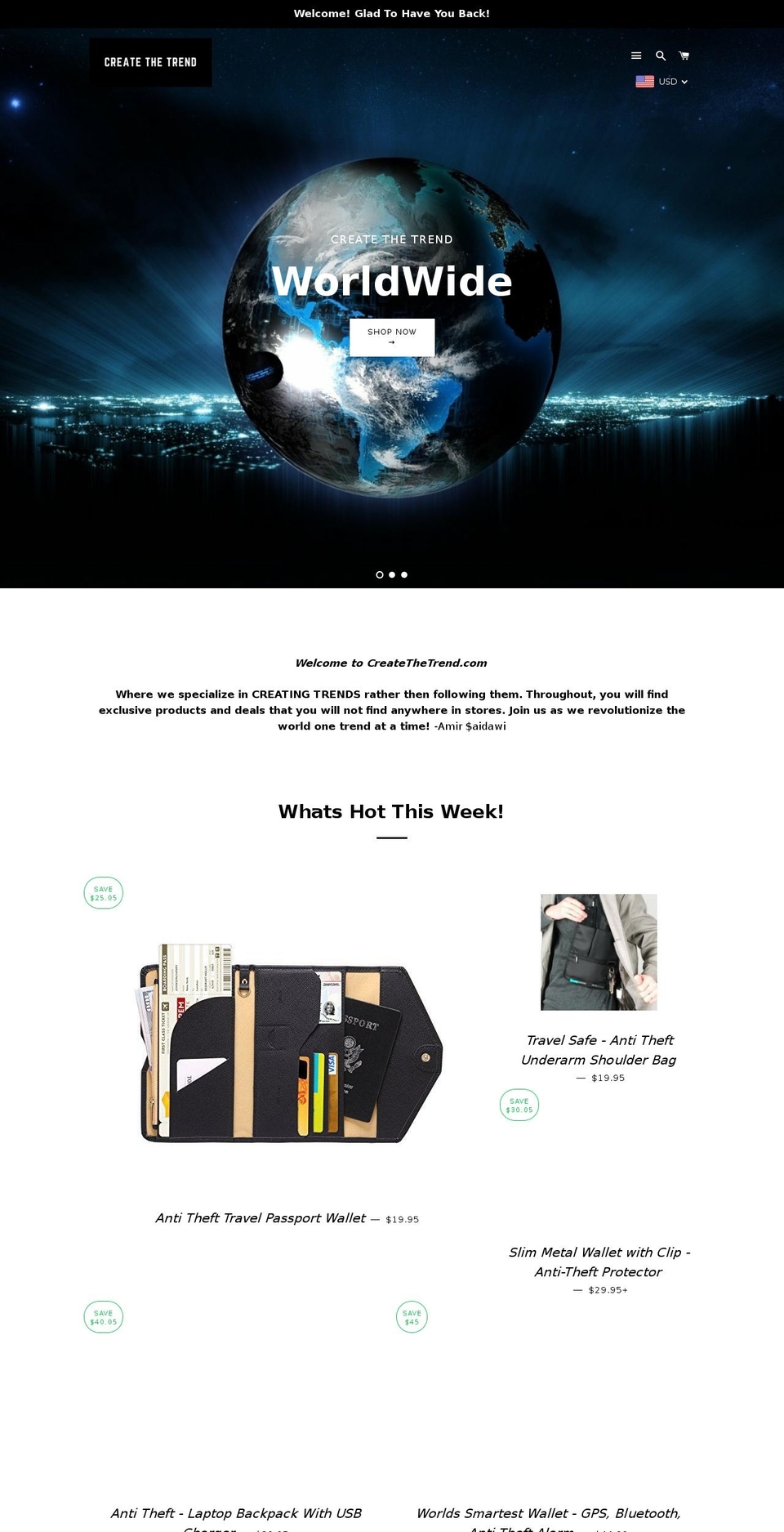createthetrend.com — Shopify storefront screenshot