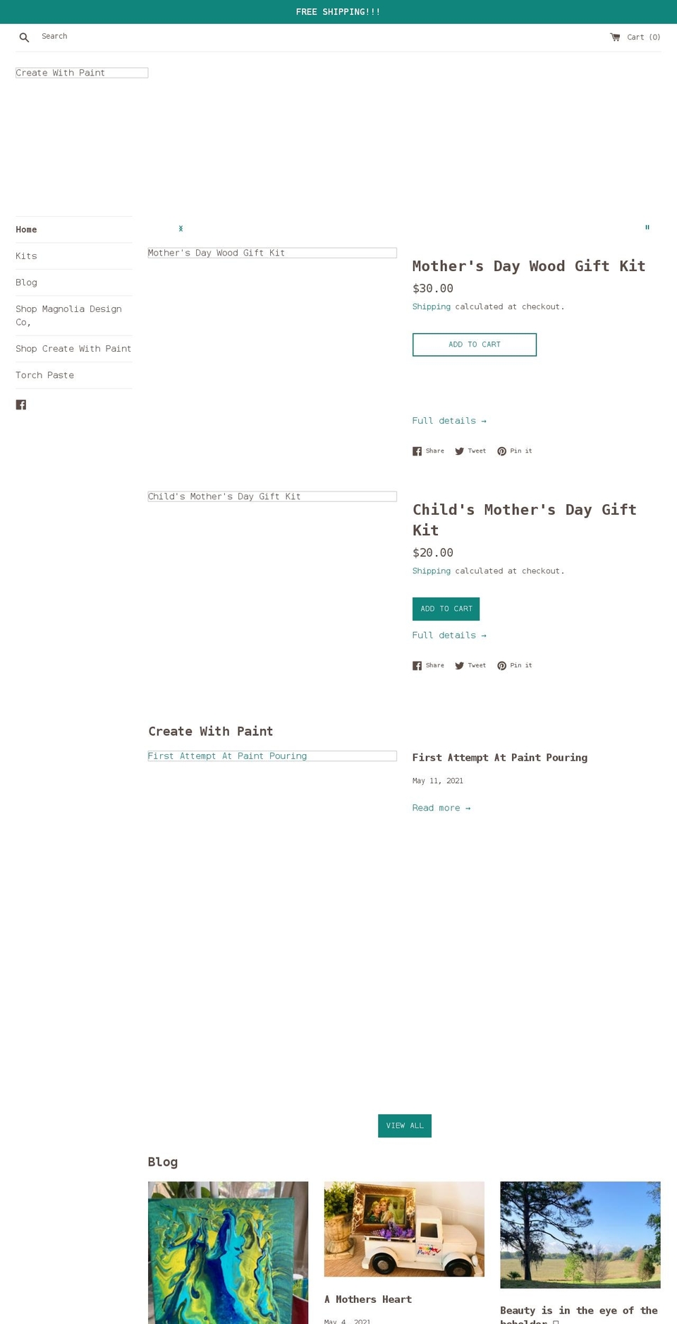 createwithpaint.com shopify website screenshot