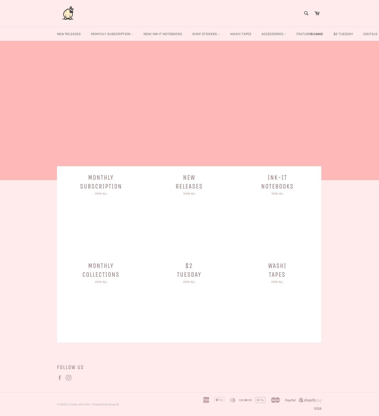 createwithpen.com shopify website screenshot