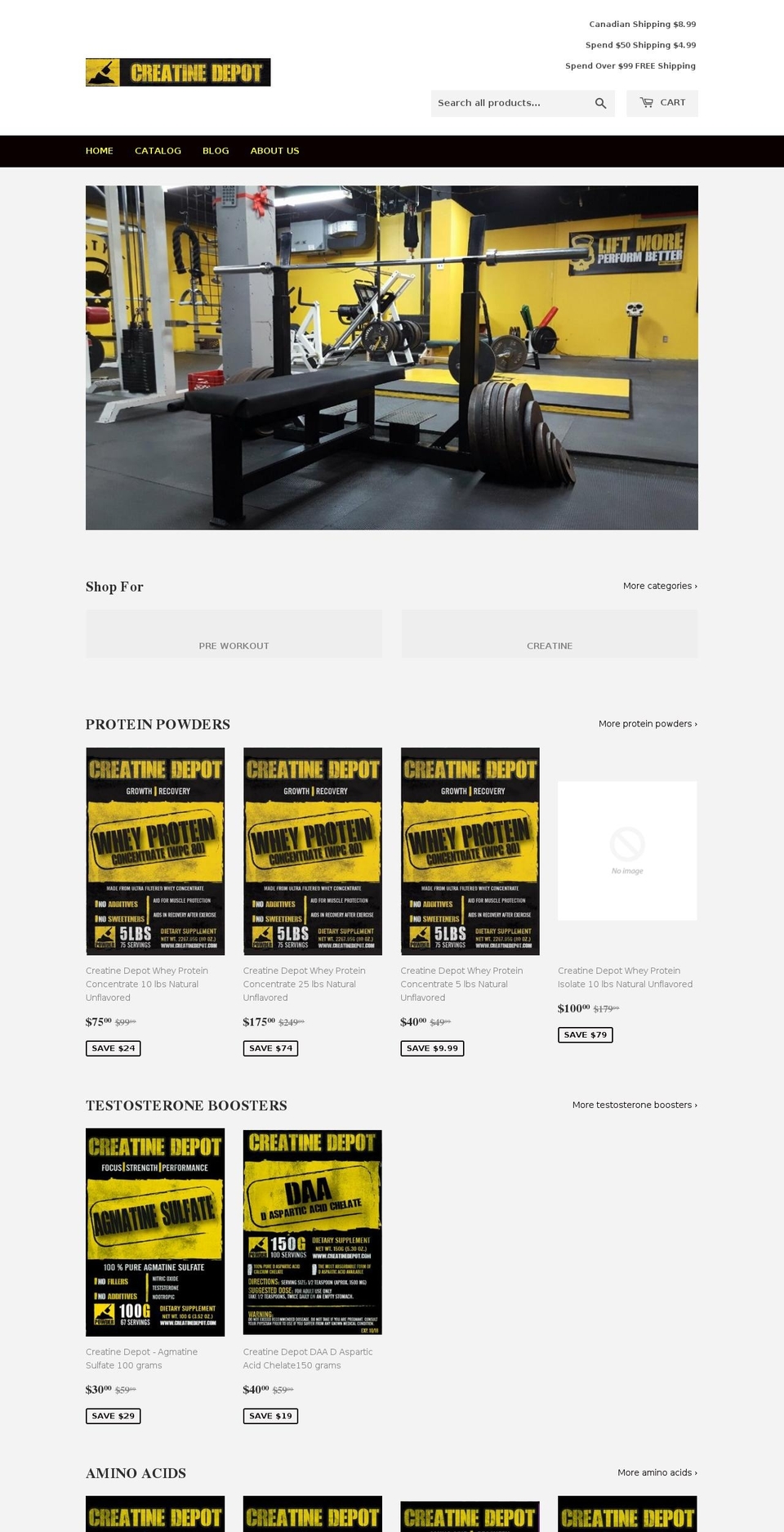 creatinedepot.com — Shopify storefront screenshot